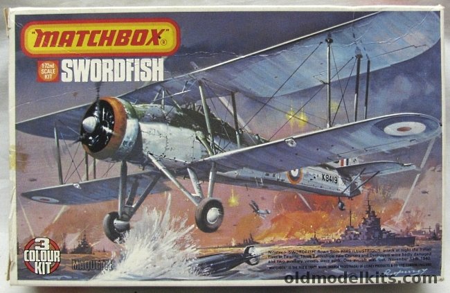 Matchbox 1/72 Fairey Swordfish MK1/III - 824 Sq HMS Eagle Taranto Attack Nov 11 1940 or 119 Sq Coastal Command 1944, PK-112 plastic model kit